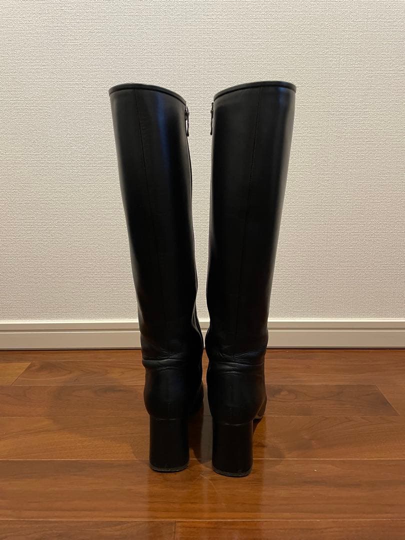 DIANA 履き心地にもこだわった！スクエアトゥロングブーツ ブラック 23cm