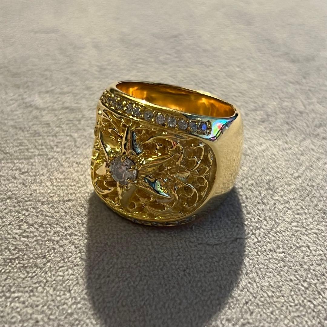 クロムハーツ　クラシックオーバルスター　19号　22k加工　インボイスコピー