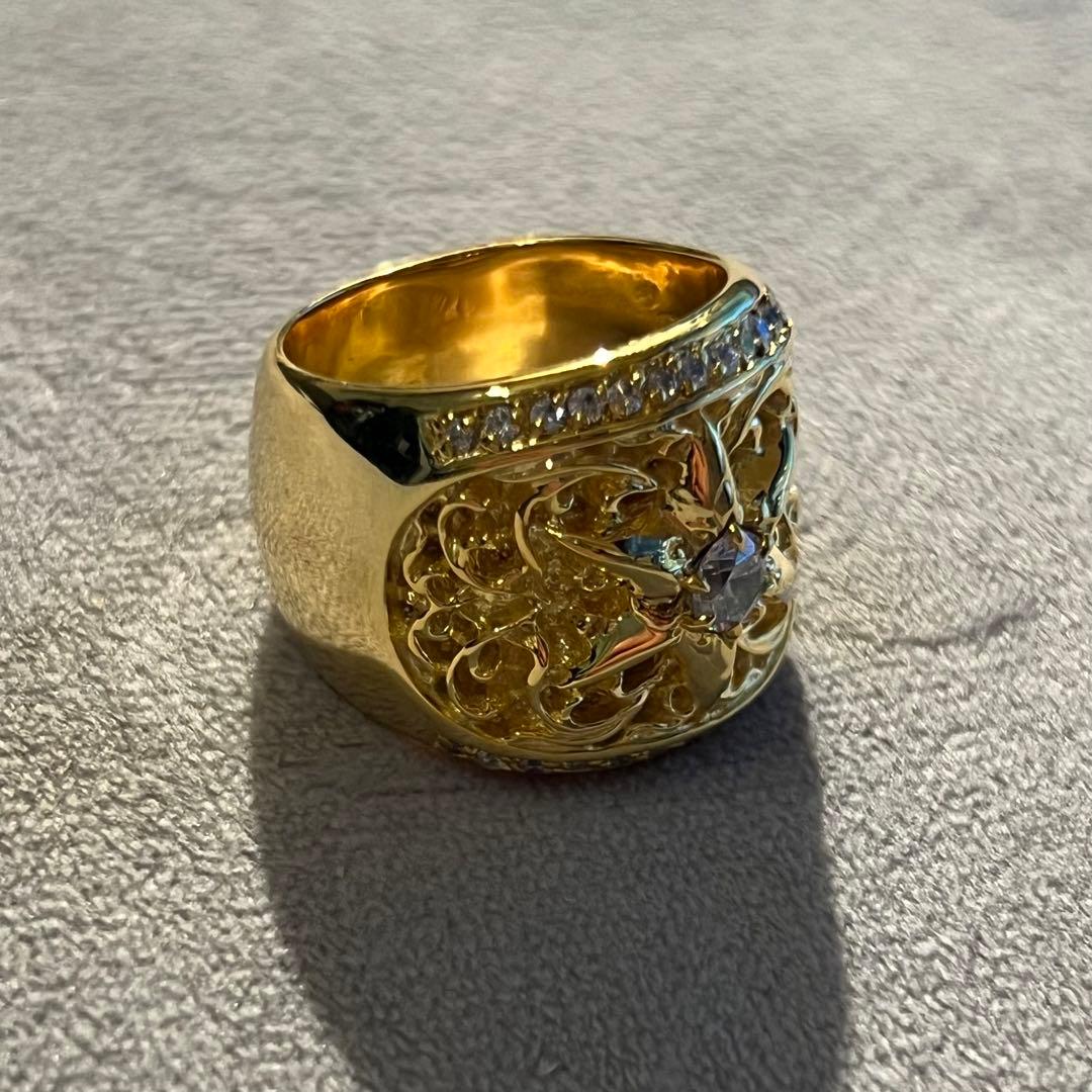 クロムハーツ　クラシックオーバルスター　19号　22k加工　インボイスコピー