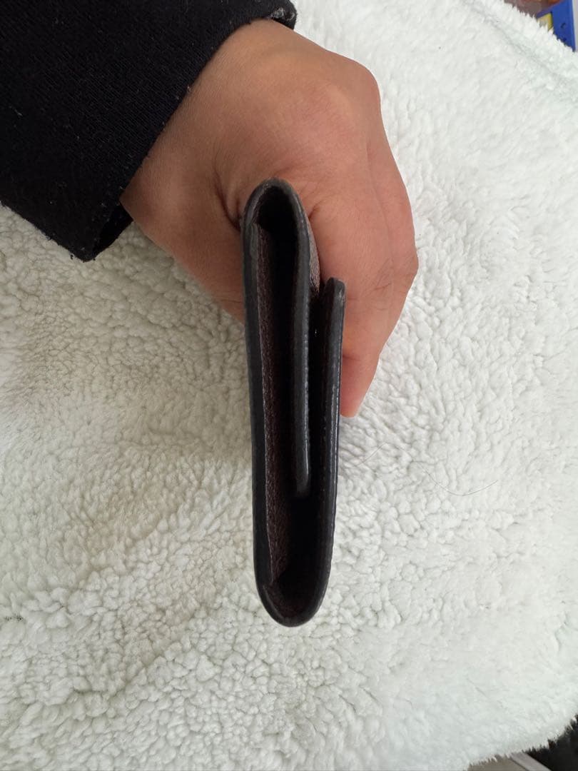 ダミエパターン ブラウンレザーキーケース