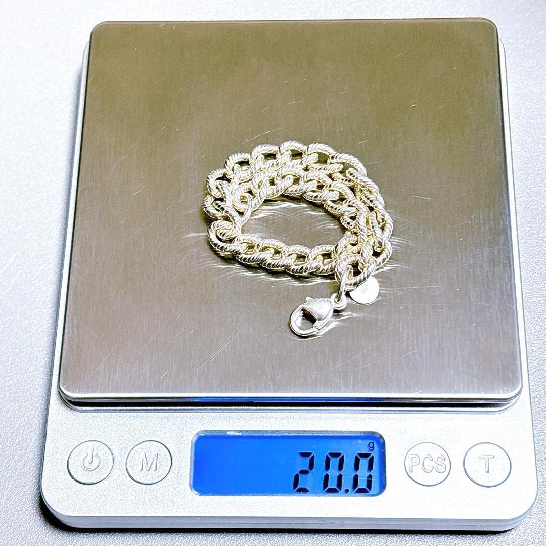 【極美品】19cm ティファニー ツイストロープ リンク ブレスレット 925