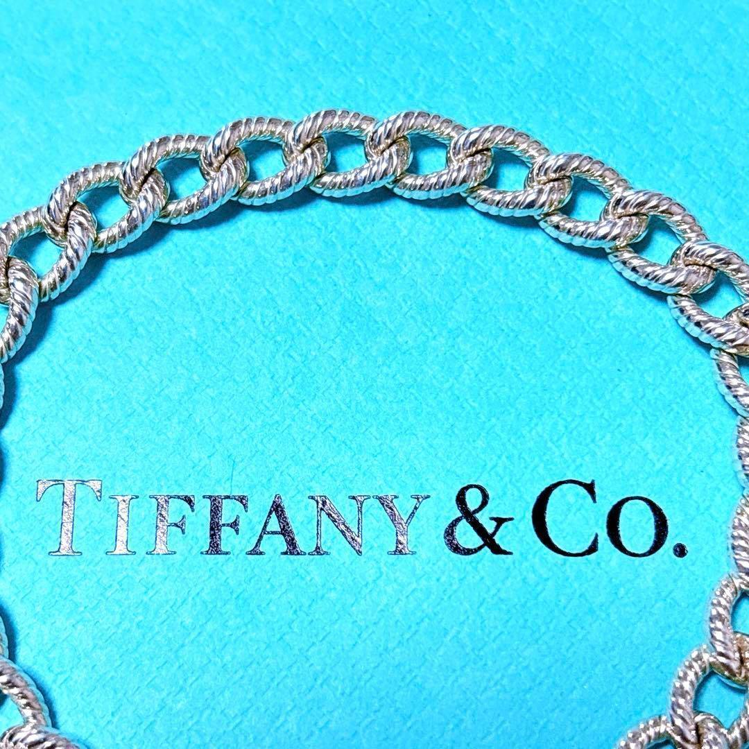【極美品】19cm ティファニー ツイストロープ リンク ブレスレット 925