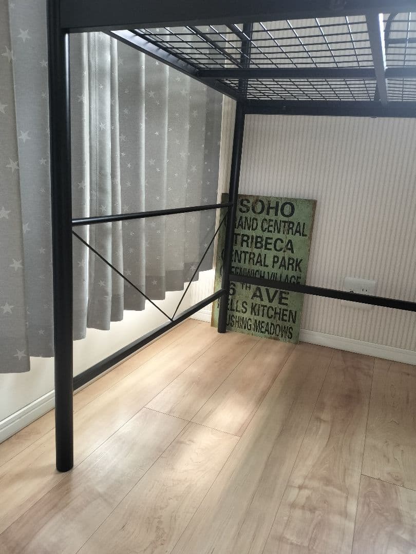 ニトリ　スチールミドルベッド　ブラック　☆お引き取り限定☆　NITORI