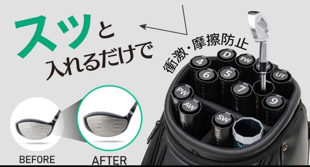 BOLFF：14本のゴルフクラブを個別に保護＆整理できる！クラブシールド