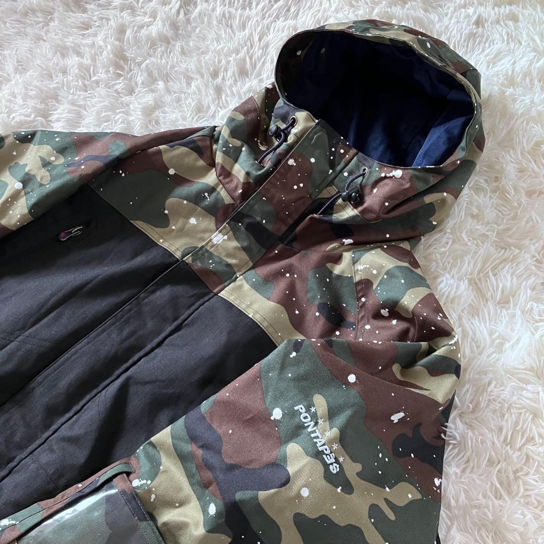 #E8✨美品PONTAPES✨スキー スノボ ウェア 上下 メンズL カモフラ