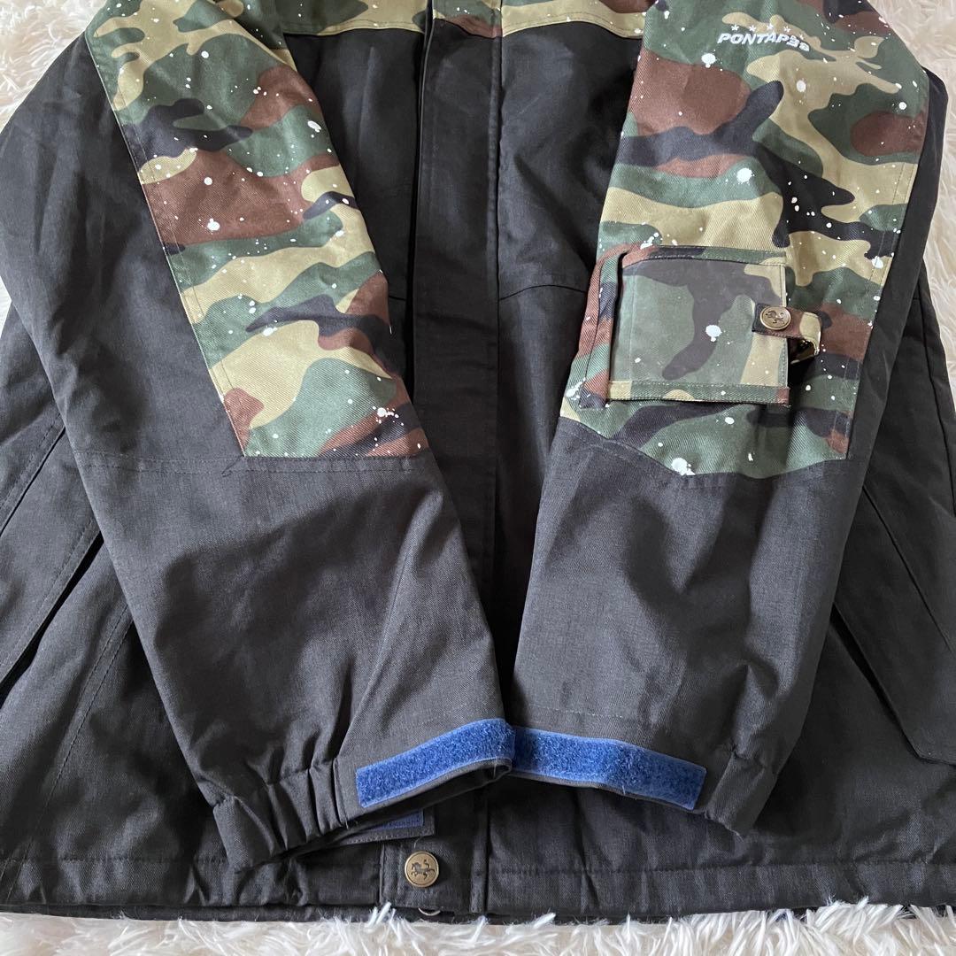 #E8✨美品PONTAPES✨スキー スノボ ウェア 上下 メンズL カモフラ
