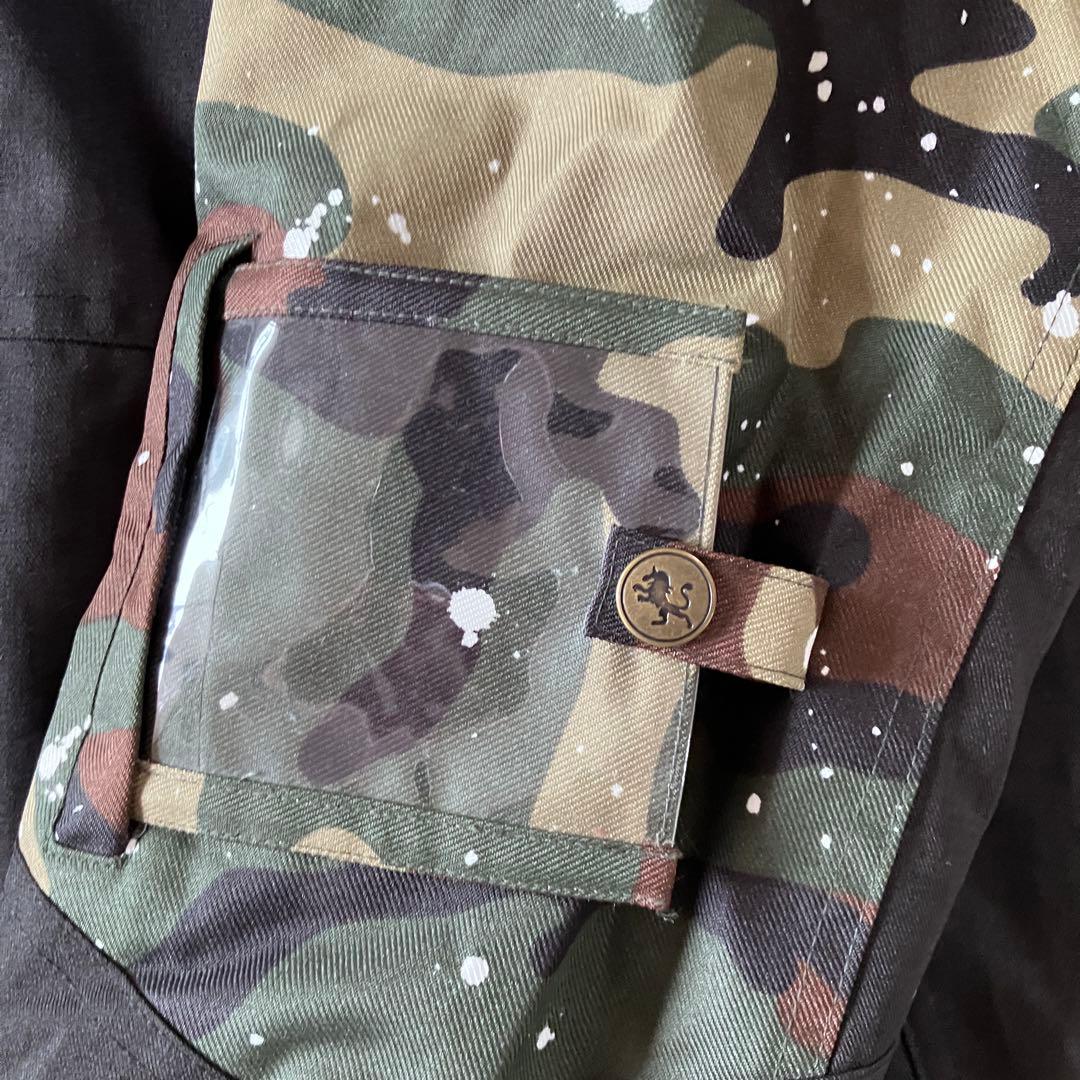 #E8✨美品PONTAPES✨スキー スノボ ウェア 上下 メンズL カモフラ