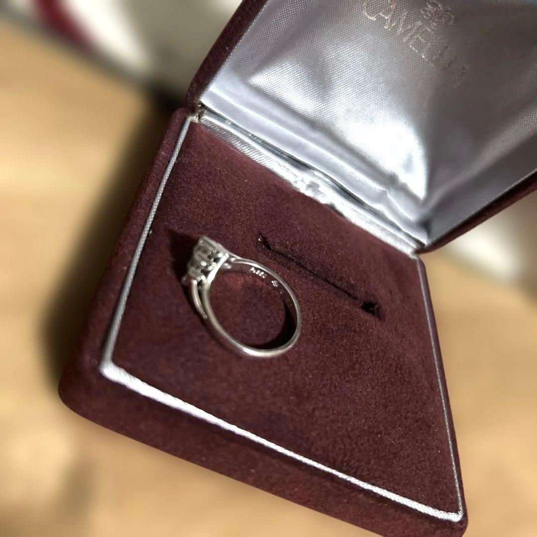 カメリア　ジュエリーマキpt850 ダイヤモンド0.35ct Vデザインリング