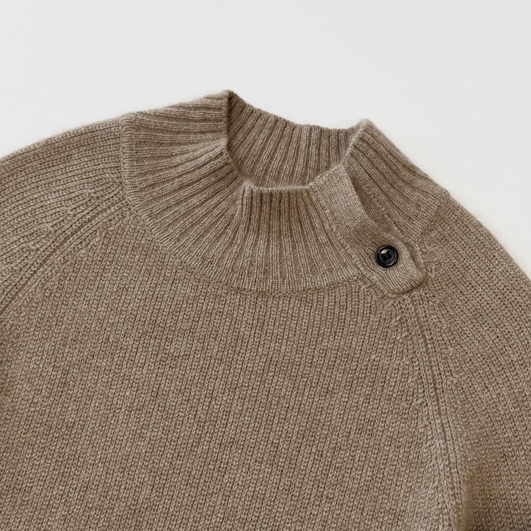 RENCONTRANT レンコントラント モックネック カシミヤ セーブルニット