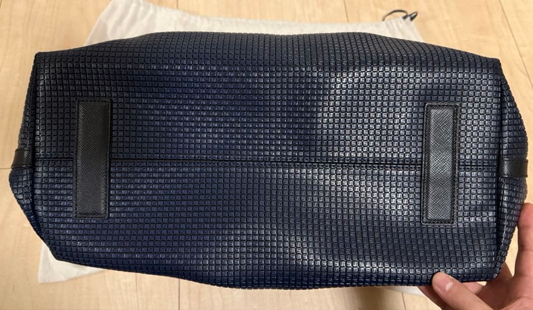 SERAPIAN ネイビー レザートートバッグ