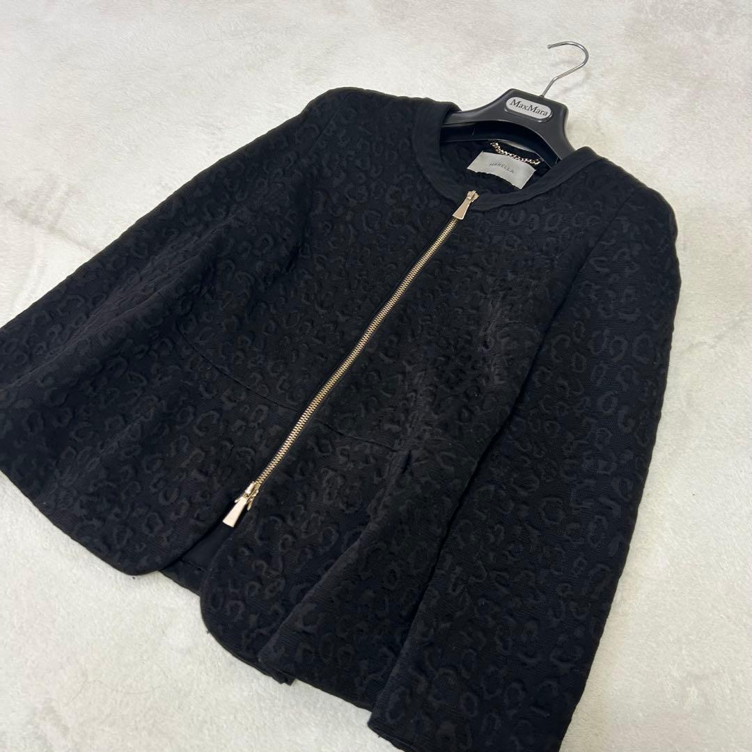 美品✨高級✨マックスマーラ　マレーラ　アニマル　ダブルジップノーカラージャケット