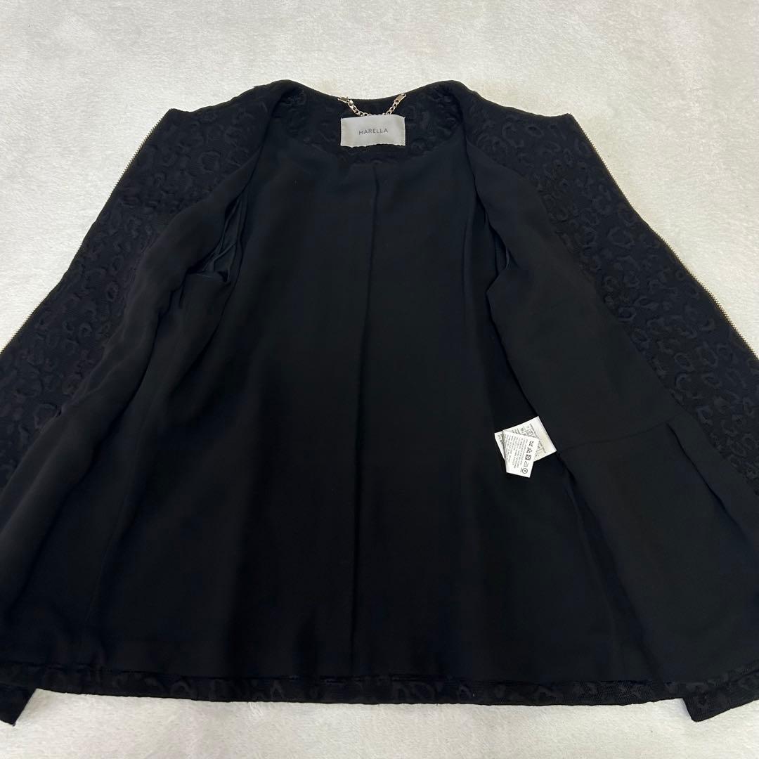 美品✨高級✨マックスマーラ　マレーラ　アニマル　ダブルジップノーカラージャケット