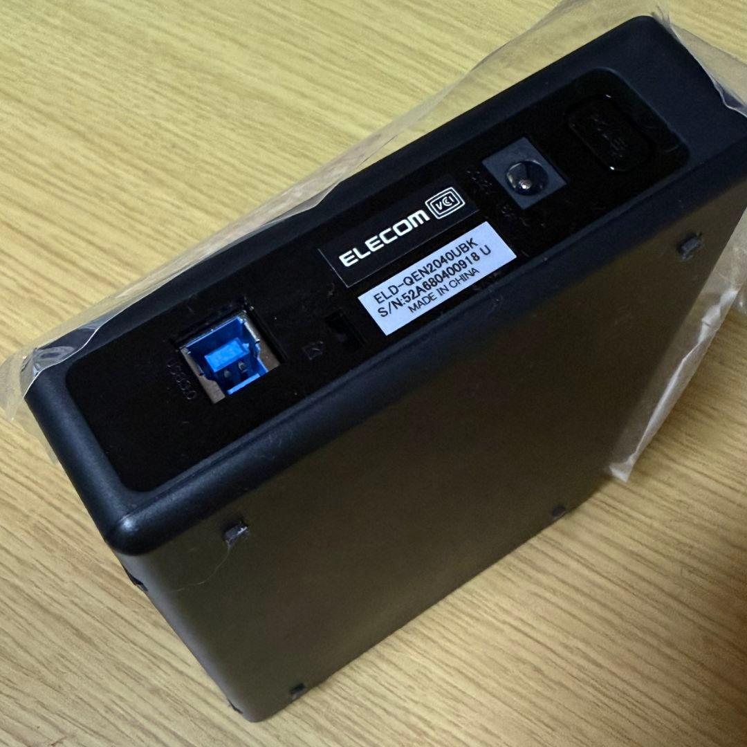 エレコム HDD 外付けハードディスク 4TB ELD-QEN2040UBK