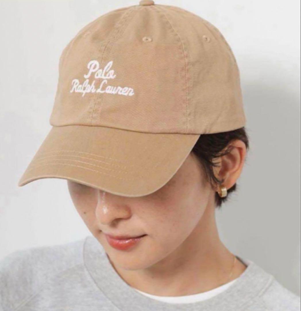 みぃ　未使用品　ラルフローレン　ロゴ　キャップ　ベージュ