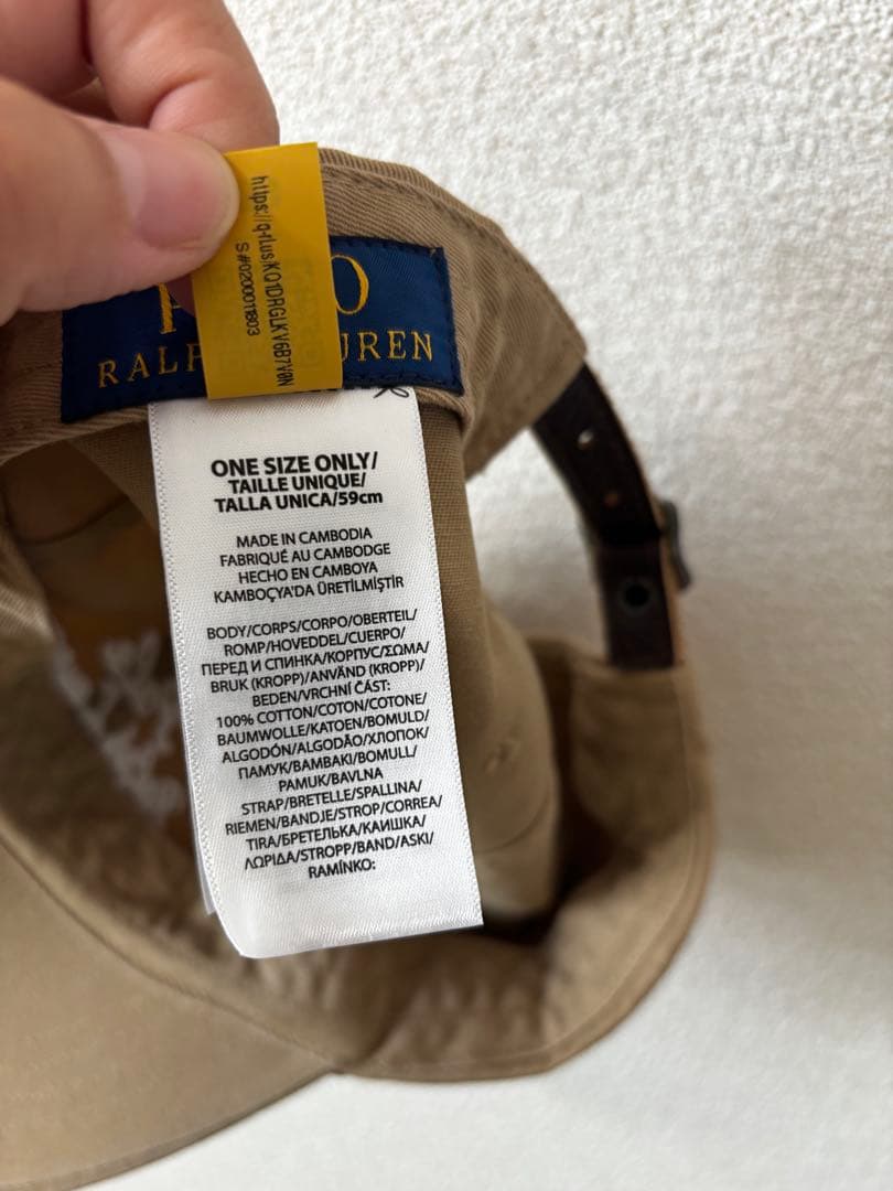 みぃ　未使用品　ラルフローレン　ロゴ　キャップ　ベージュ
