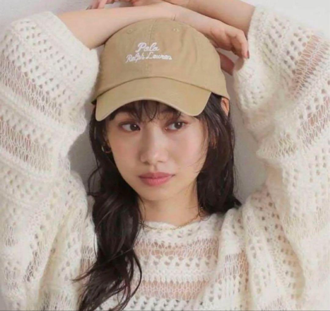 みぃ　未使用品　ラルフローレン　ロゴ　キャップ　ベージュ