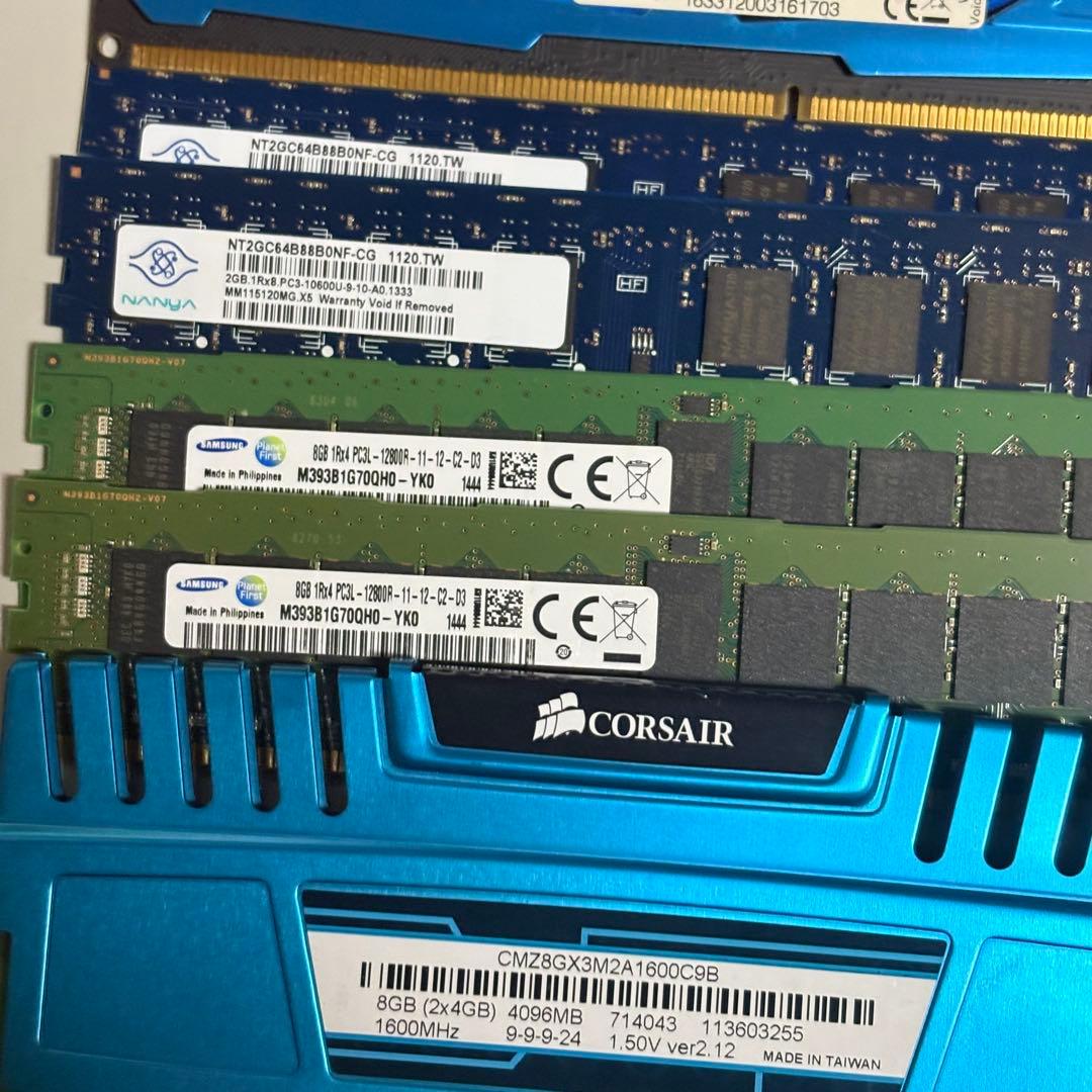 ジャンク 確認時正常等 メモリ 22枚 DDR4 DDR3 合計容量128GB分