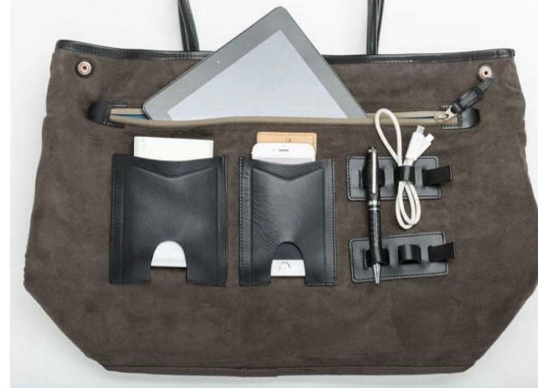 【美品 A4◎】 モブリス トートバッグ レザー カモフラ 肩掛け 自立 大容量