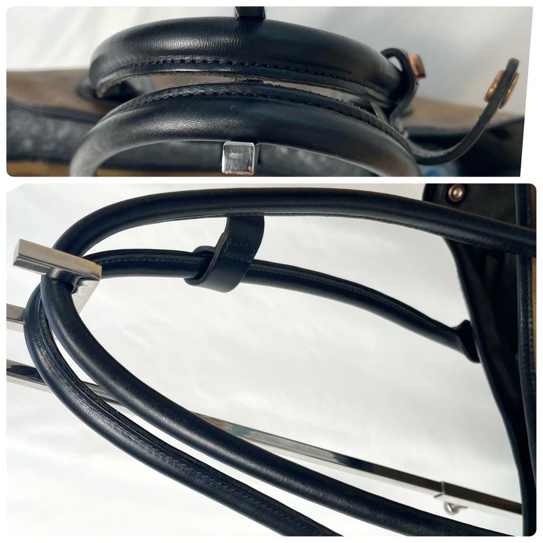 【美品 A4◎】 モブリス トートバッグ レザー カモフラ 肩掛け 自立 大容量