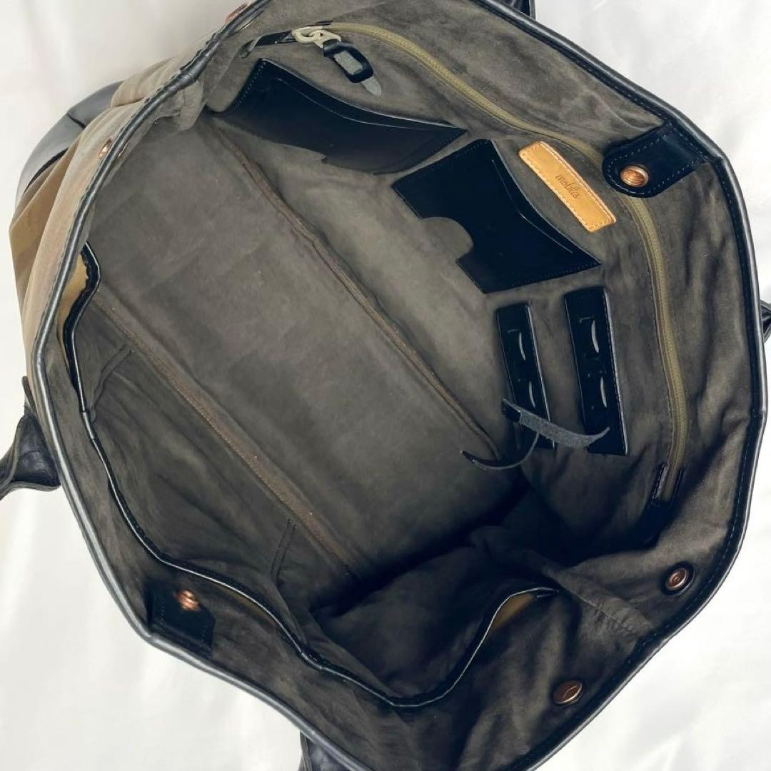 【美品 A4◎】 モブリス トートバッグ レザー カモフラ 肩掛け 自立 大容量