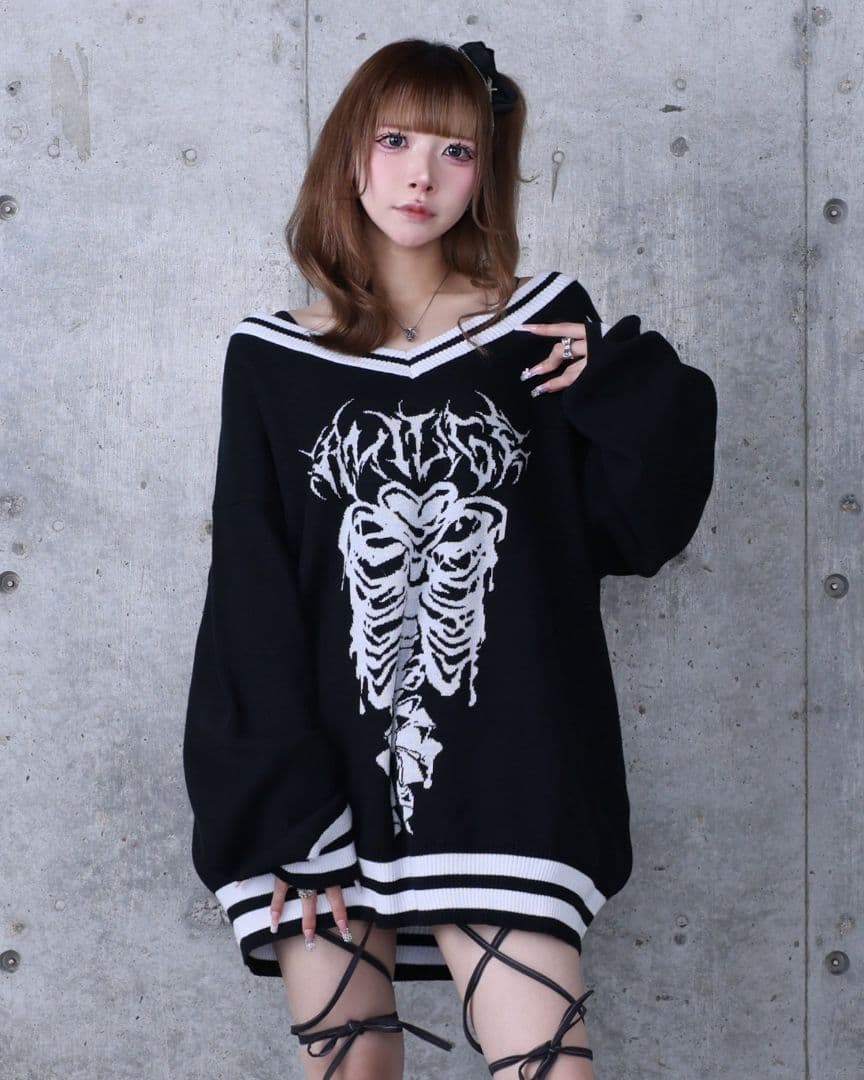 amilige 骨ロゴジャガードニット　お値下げ◎