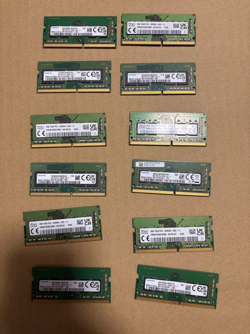 ノートPC用メモリ　8GB12枚、4GB14枚セット