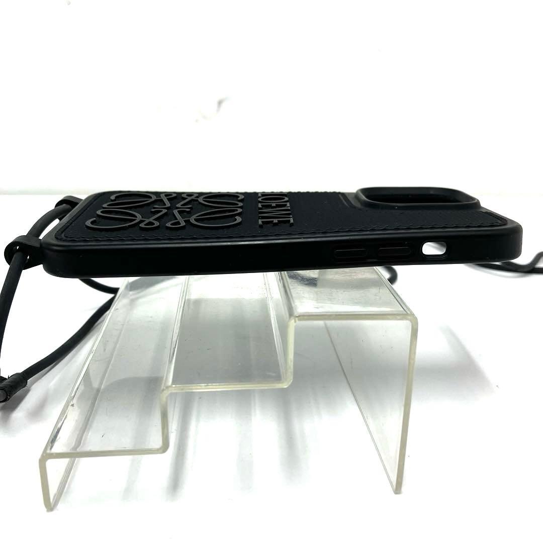 大人気☆ロエベ☆iPhone14pro maxケース☆アナグラム☆ストラップ☆黒