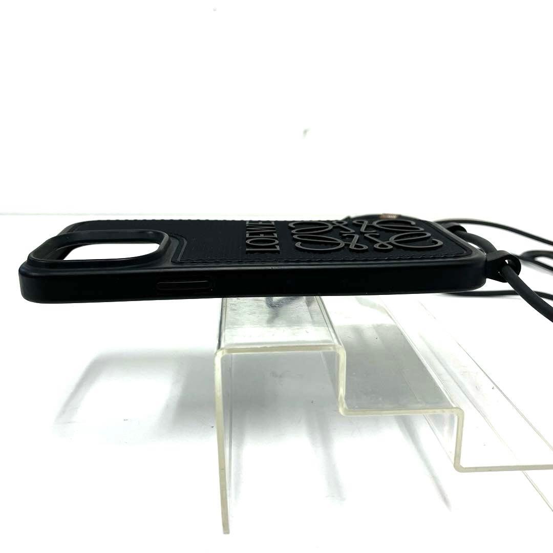 大人気☆ロエベ☆iPhone14pro maxケース☆アナグラム☆ストラップ☆黒