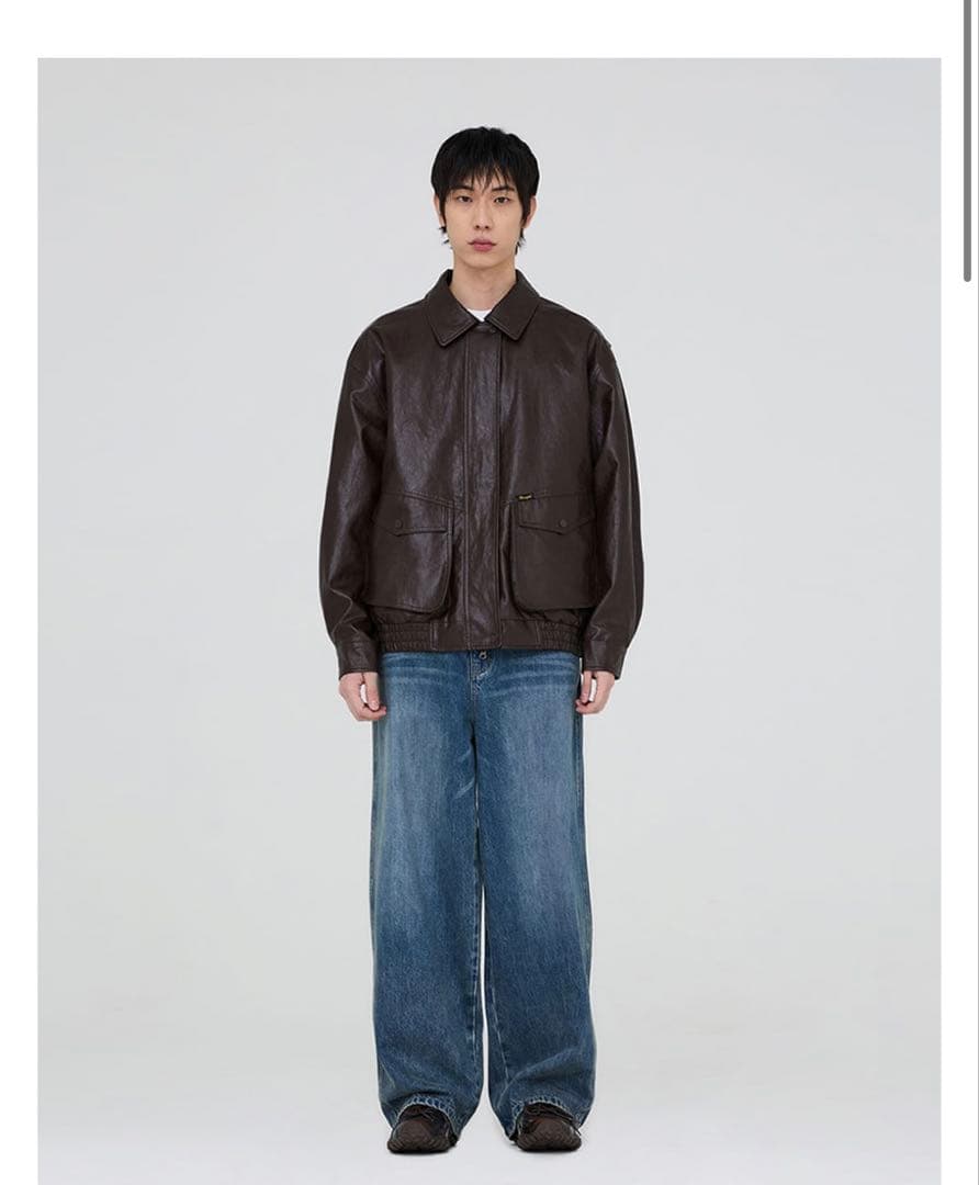 Wrangler リバーシブル エコ レザージャケット brown