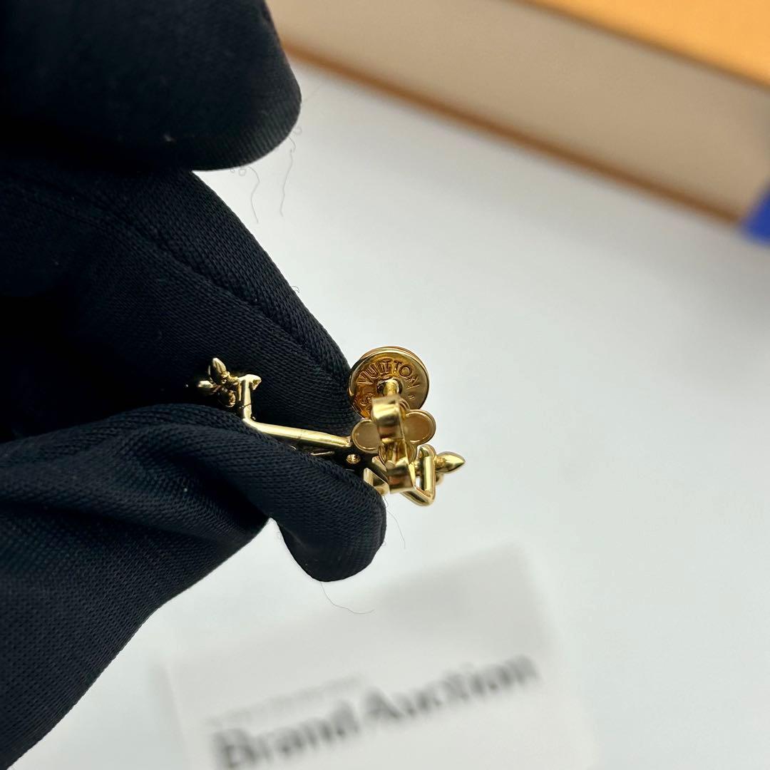 極美品　ルイヴィトン ピアス クルーザー フェイクパール ゴールド　片耳