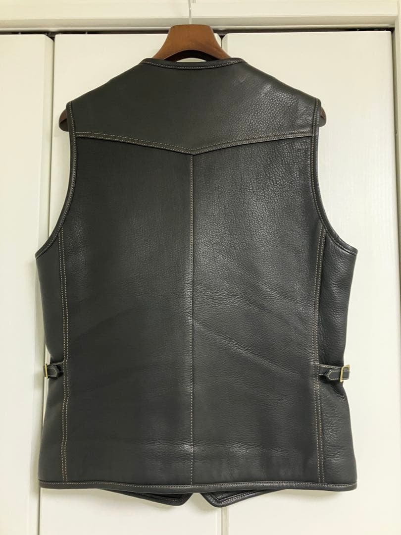 極美品　フラットヘッド　ディアスキン　ベスト　サイズ40 M〜L