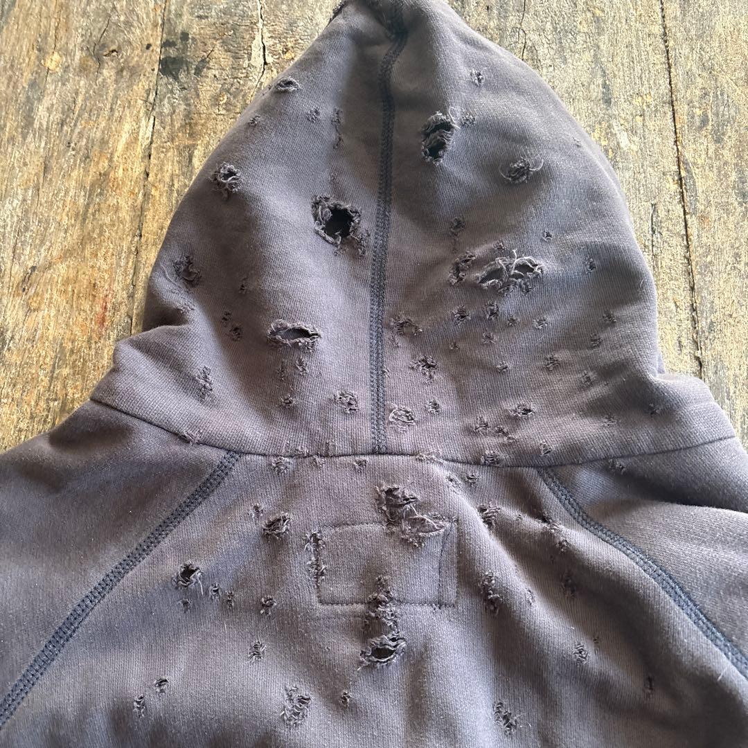 グレッグローレン スウェット　ダメージ加工パーカー 襤褸　ビンテージ　グレー