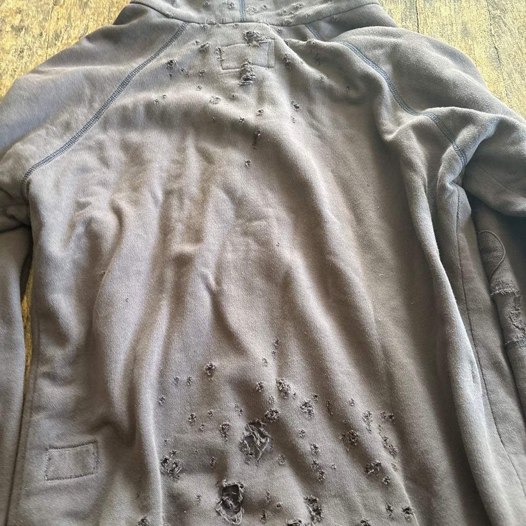 グレッグローレン スウェット　ダメージ加工パーカー 襤褸　ビンテージ　グレー