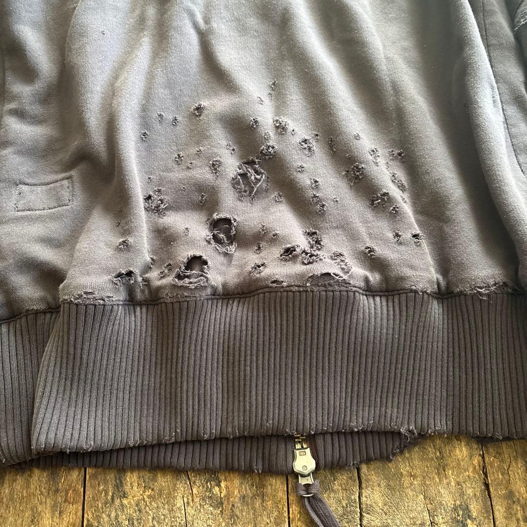 グレッグローレン スウェット　ダメージ加工パーカー 襤褸　ビンテージ　グレー