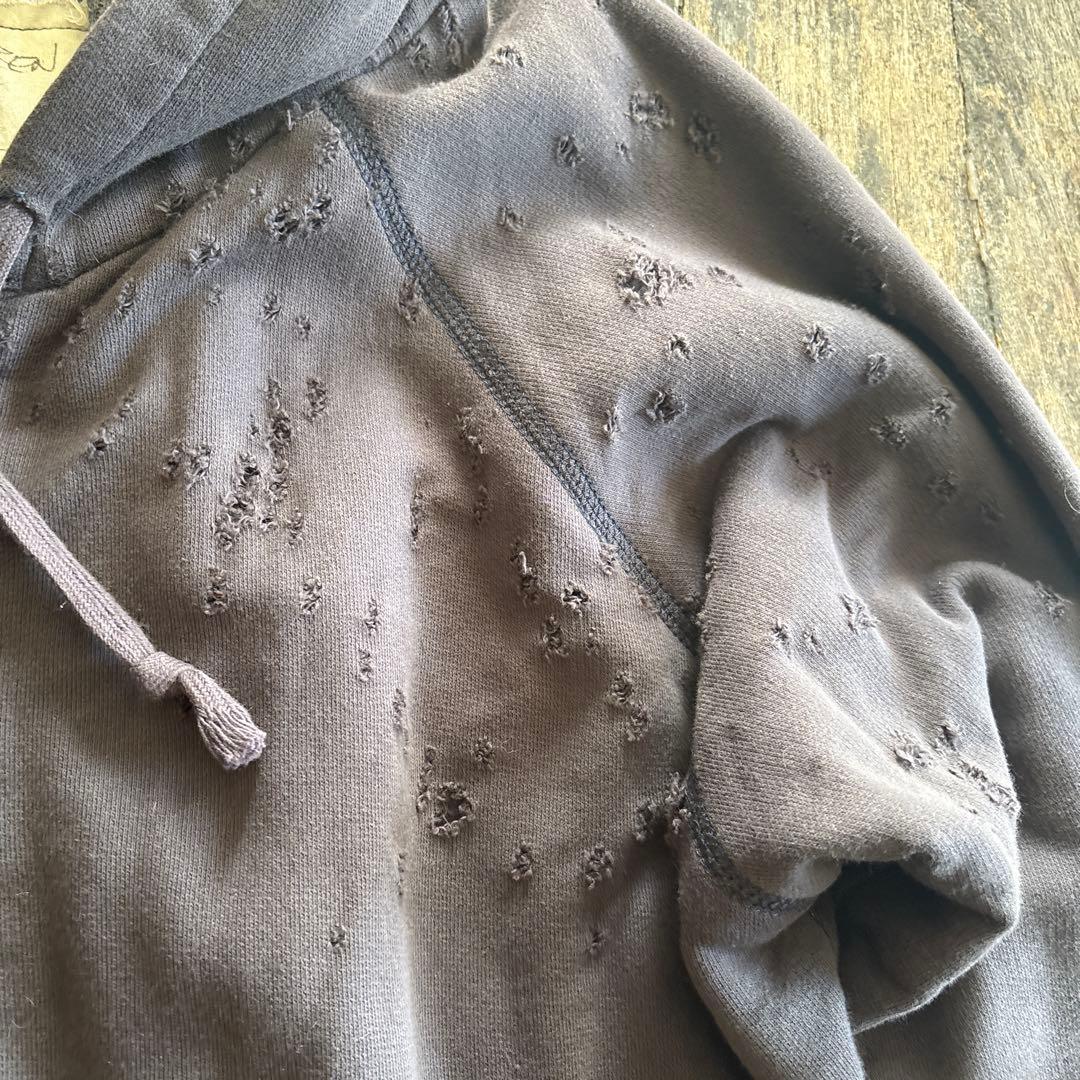 グレッグローレン スウェット　ダメージ加工パーカー 襤褸　ビンテージ　グレー