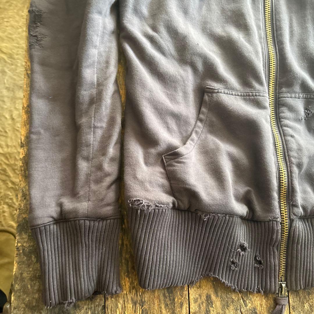 グレッグローレン スウェット　ダメージ加工パーカー 襤褸　ビンテージ　グレー