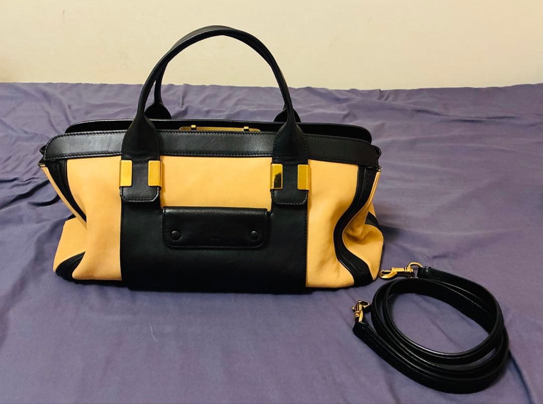 ナ*オ様 Chloé 2 wayバッグ 黒/ベージュ