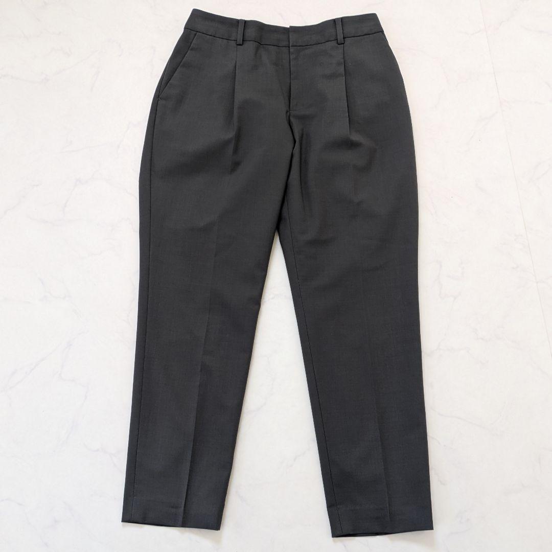 【美品 40】グリーンレーベルリラクシング カチリラ ノーカラー パンツ スーツ