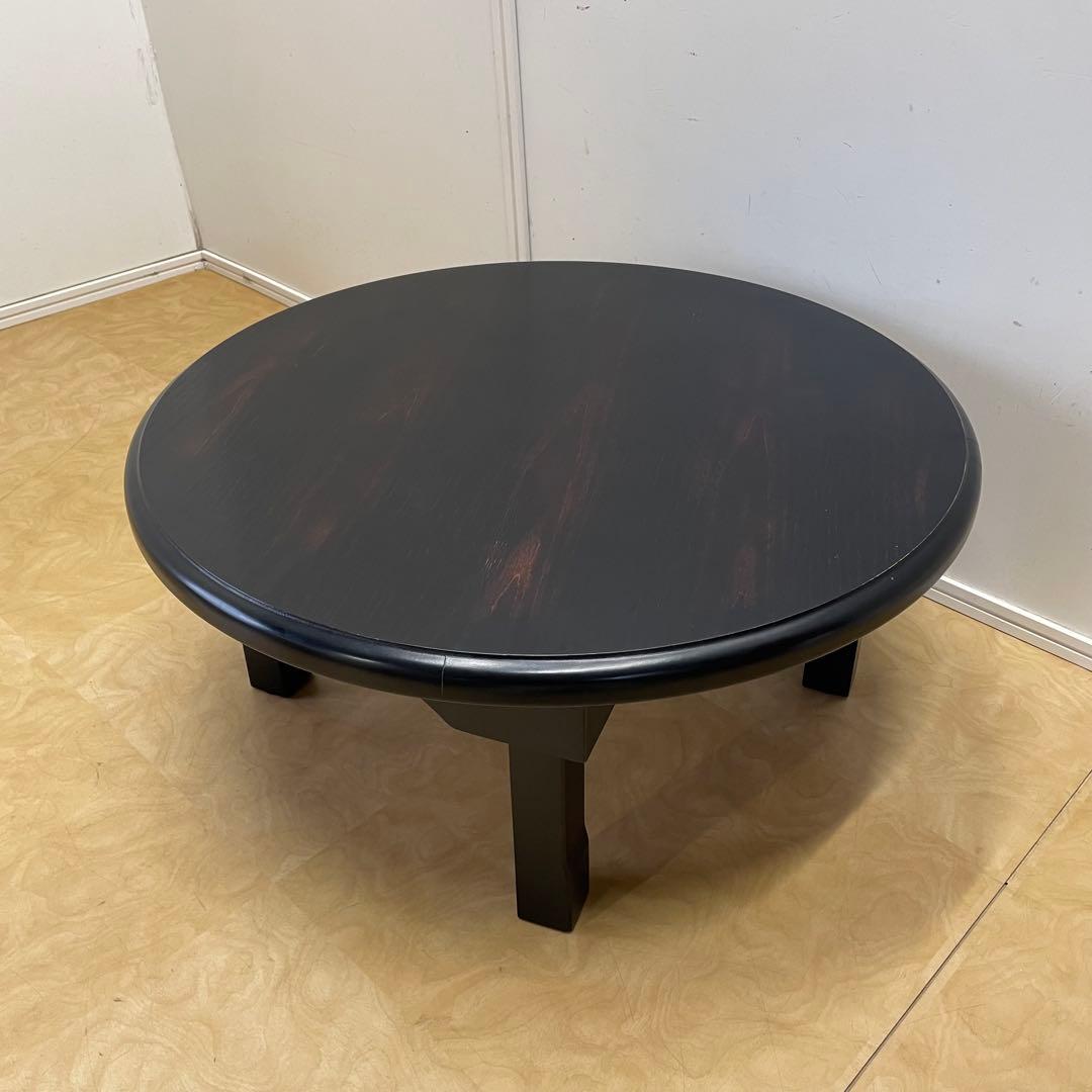 丸テーブル 折りたたみ 丸ちゃぶ台 折り畳み 座卓 木製 幅75センチ レトロ