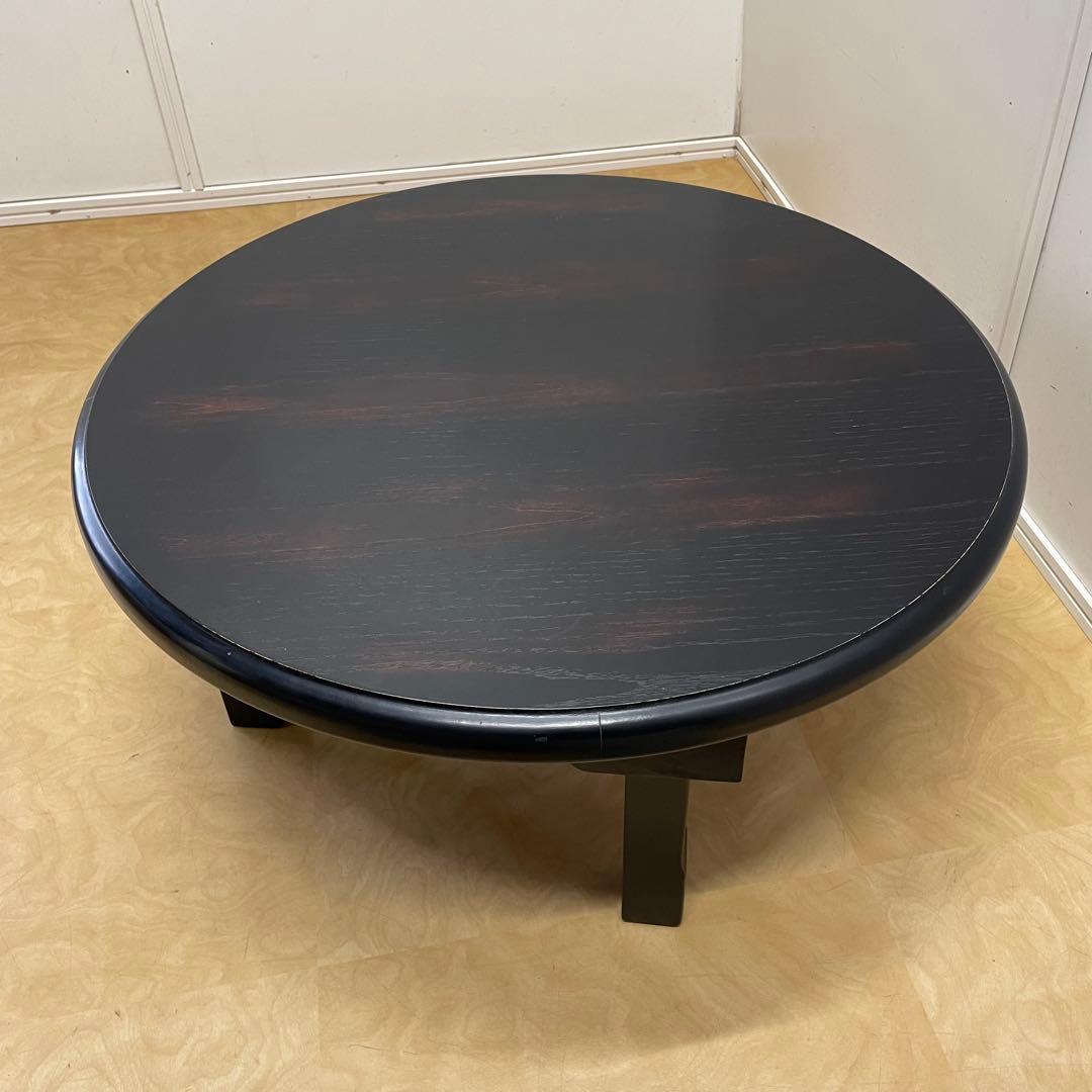 丸テーブル 折りたたみ 丸ちゃぶ台 折り畳み 座卓 木製 幅75センチ レトロ