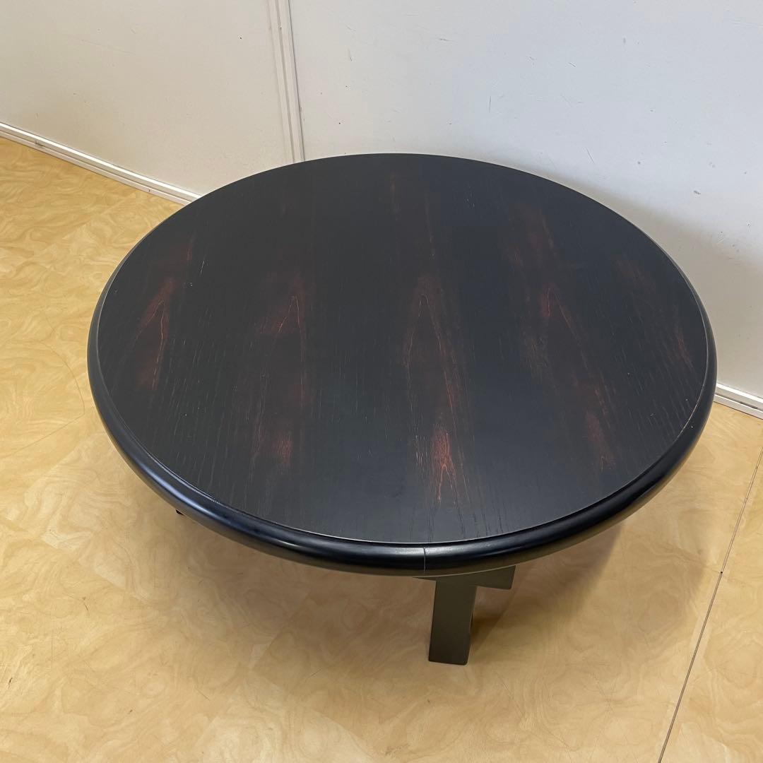 丸テーブル 折りたたみ 丸ちゃぶ台 折り畳み 座卓 木製 幅75センチ レトロ