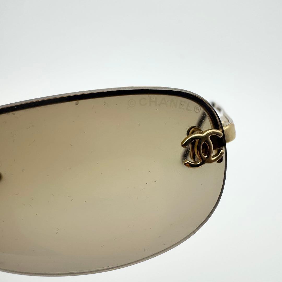 【美品】CHANEL シャネル サングラス ゴールド ココマーク ブラウン