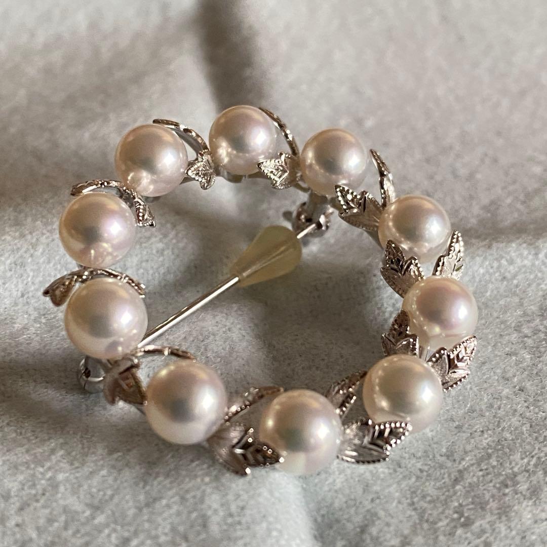 ミキモト　ブローチ　葉彫り　入学式　卒業式　結婚式