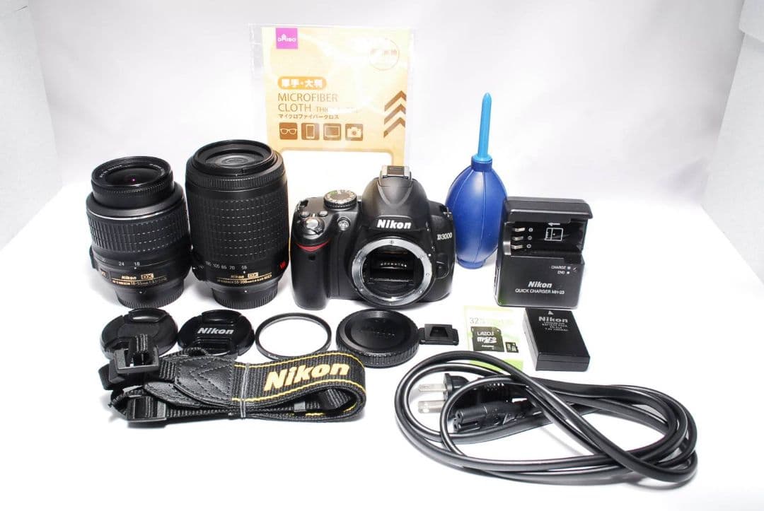 ♥初心者安心モデル♥Nikon D3000♥ AF-S標準&望遠セット