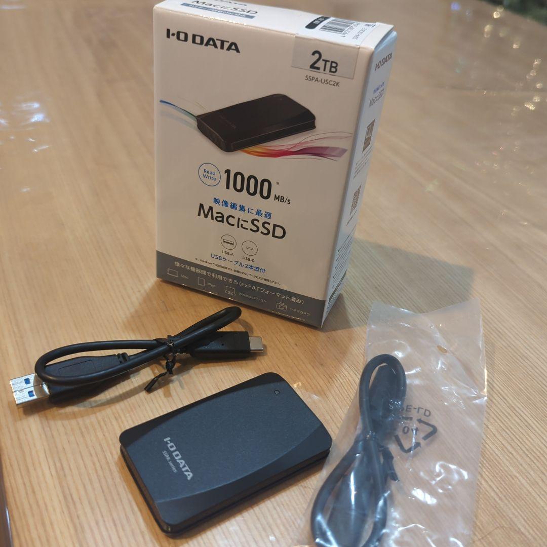 I-O DATA 外付けSSD 2TB MacにSSD