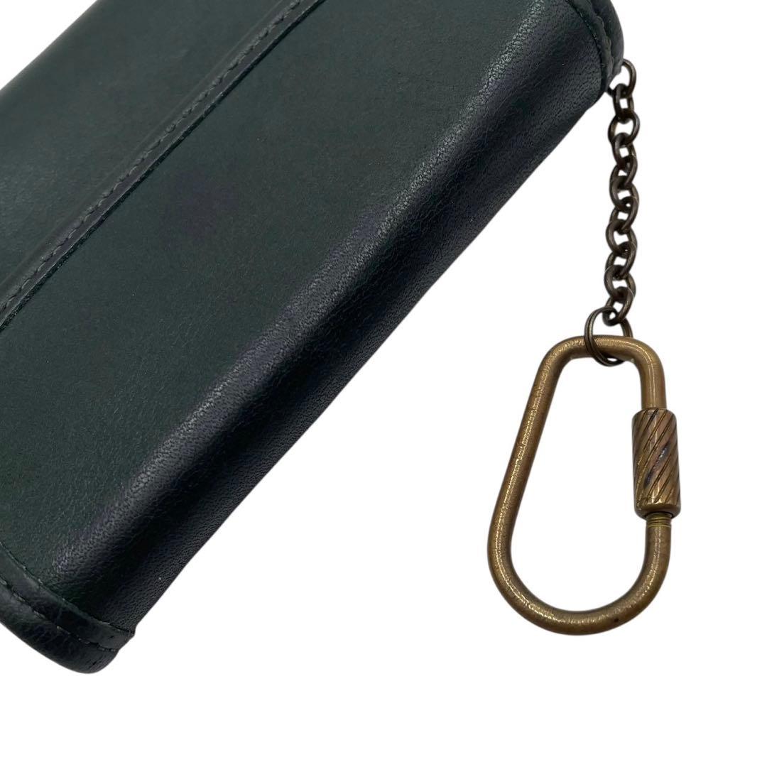 オールドコーチ 財布 レザー グリーン ケース カラビナ ウォレット