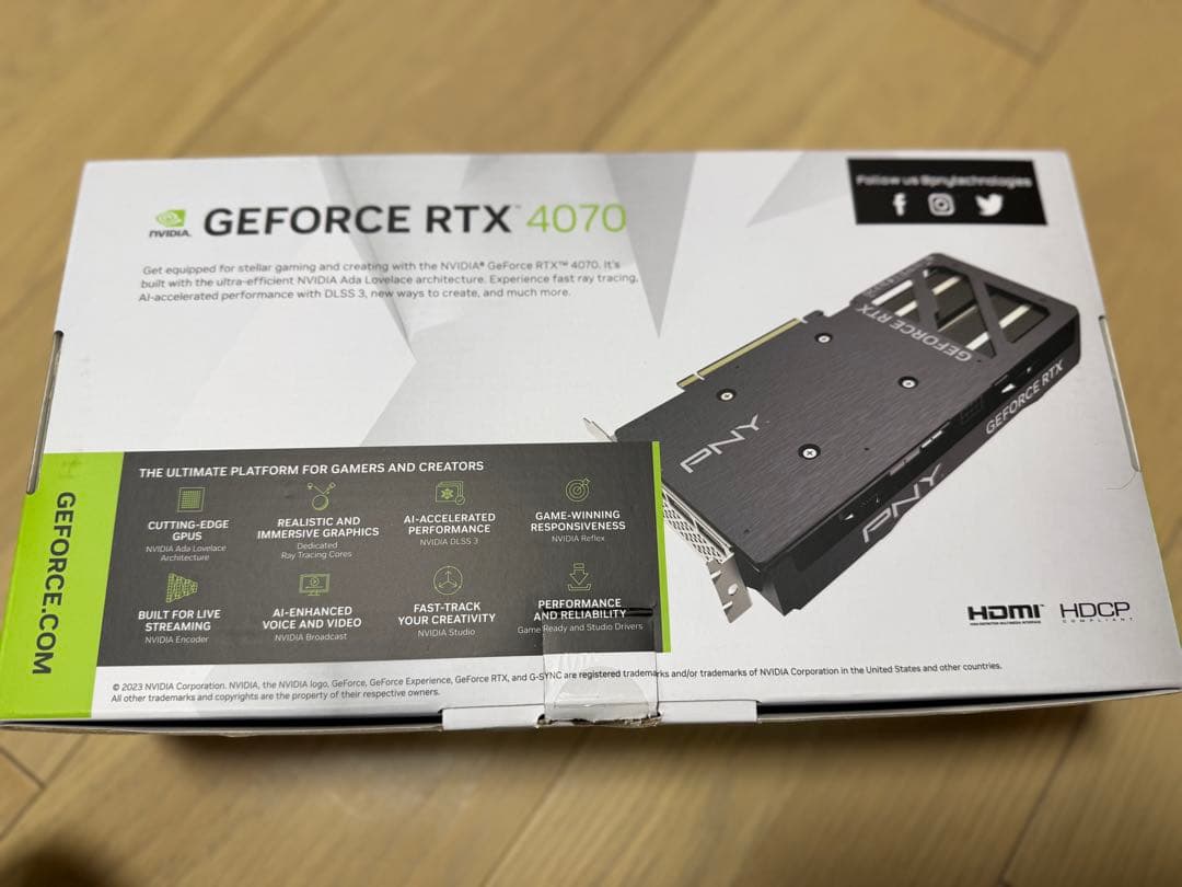 グラフィックボード・グラボ・ビデオカード PNY GeForce RTX 4070 12GB