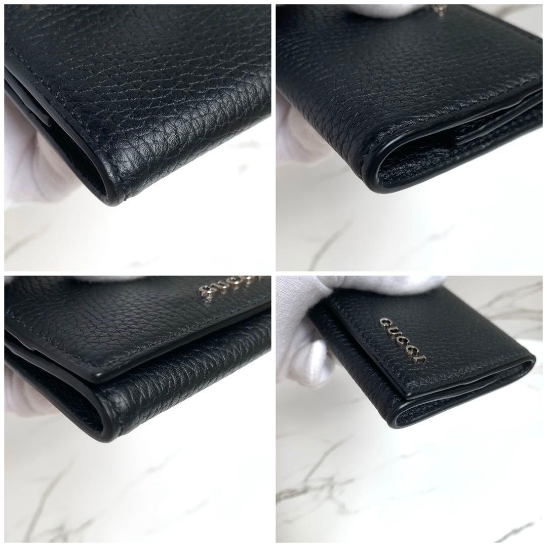 【現行品】極美品 グッチ GUCCI ロゴ ケース 小銭入れ ブラック