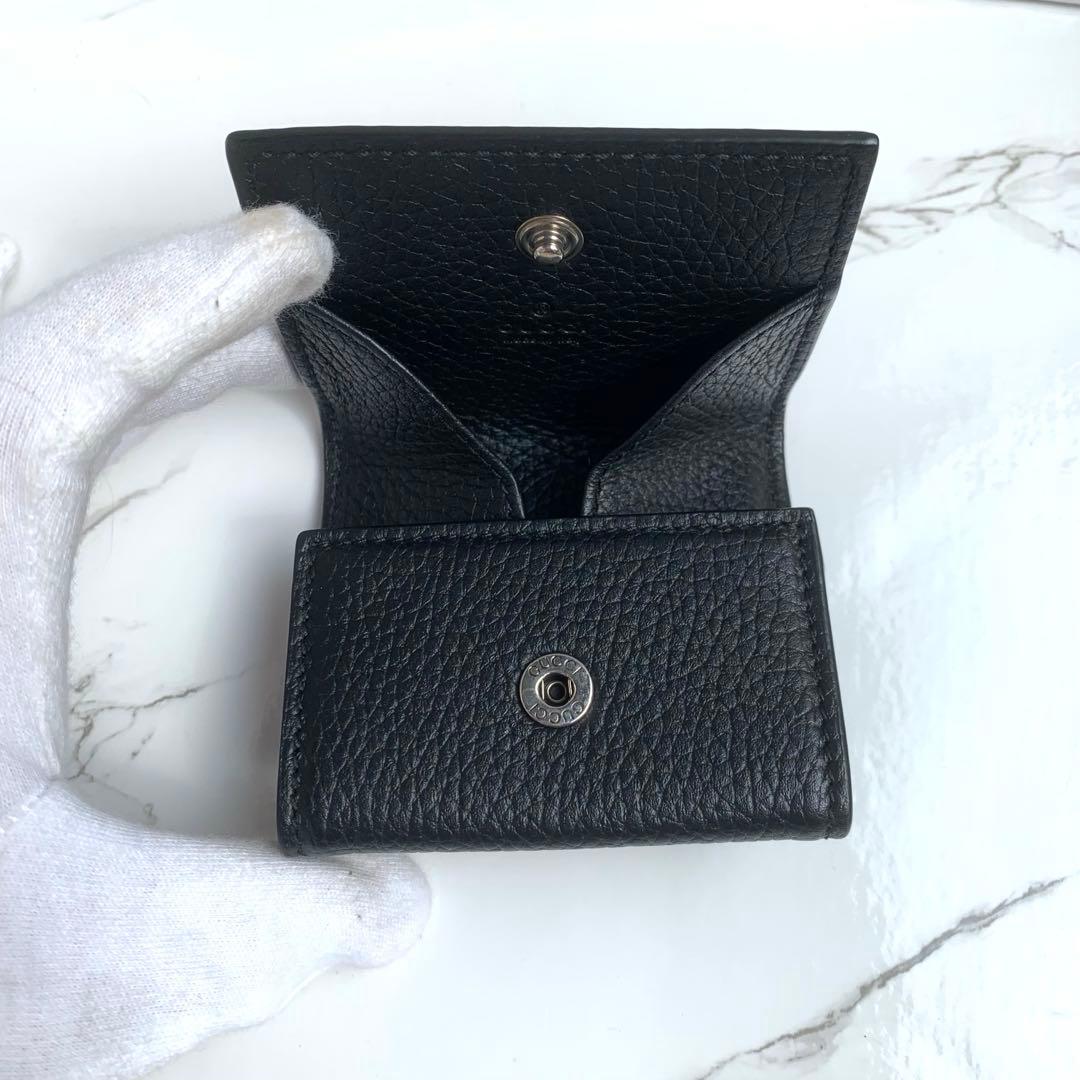 【現行品】極美品 グッチ GUCCI ロゴ ケース 小銭入れ ブラック