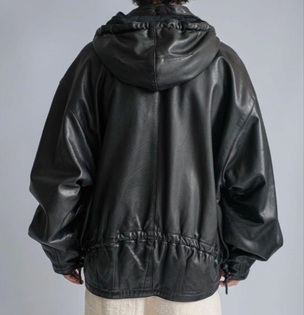 マリテフランソワジルボー　レザー　フード　ブルゾン